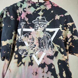 Over There Clothing Skeleton Chef Cooking Tie Dye Acid Wash Graphic T-Shirt Sz L